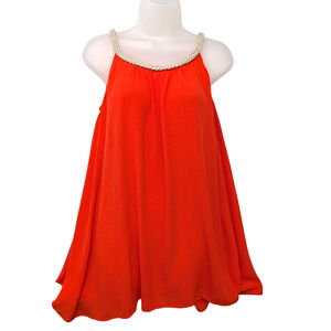 Orange Summer dress by Sand & Spirit 30-33L 44B 100% Rayon -20